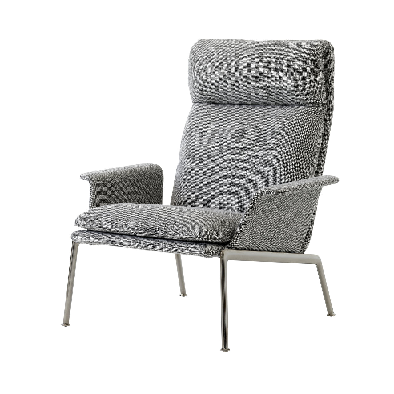 Muno Highback Lounge Armchair: LN17 + Dark Chrome