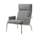 Muno Highback Lounge Armchair: LN17 + Dark Chrome
