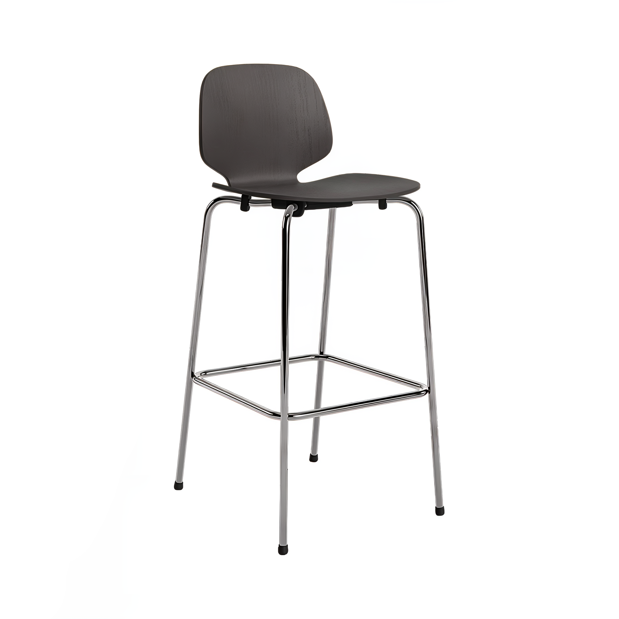 My Chair Bar + Counter Stool: Metal Base + Bar + Black Ash + Chrome