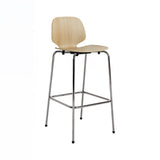 My Chair Bar + Counter Stool: Metal Base + Bar + Oak + Chrome