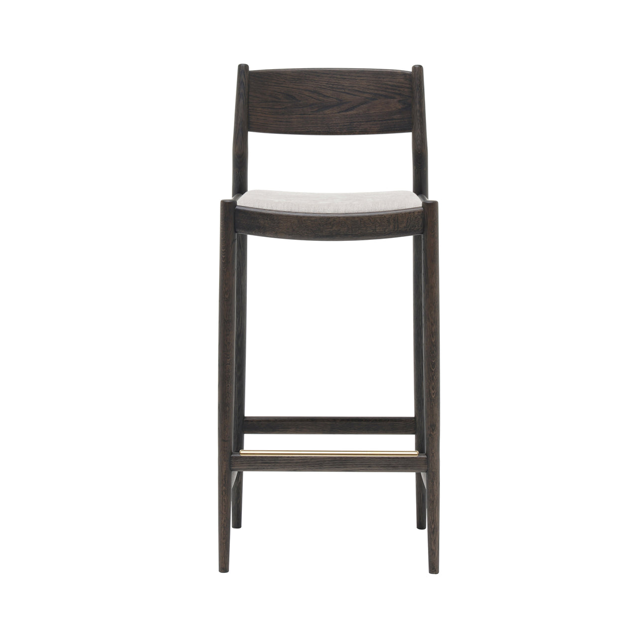 Minatomirai Cafe Bar + Counter Stool N-BS01: Upholstered + Bar + Smoked Oak