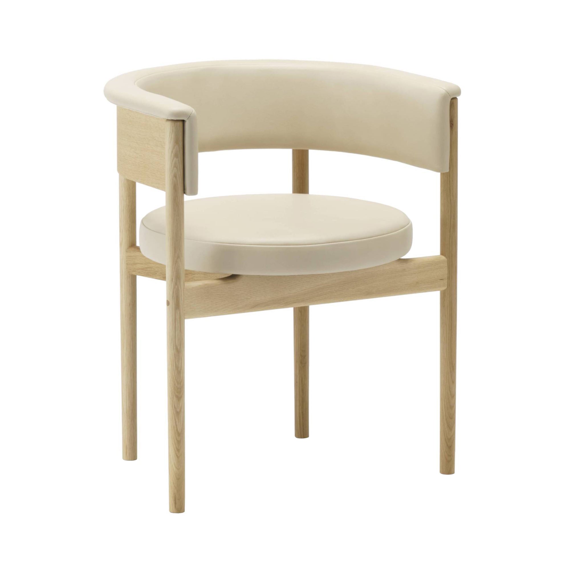Minatomirai Cafe Side Chair N-SC01: Upholstered + Pure Oak