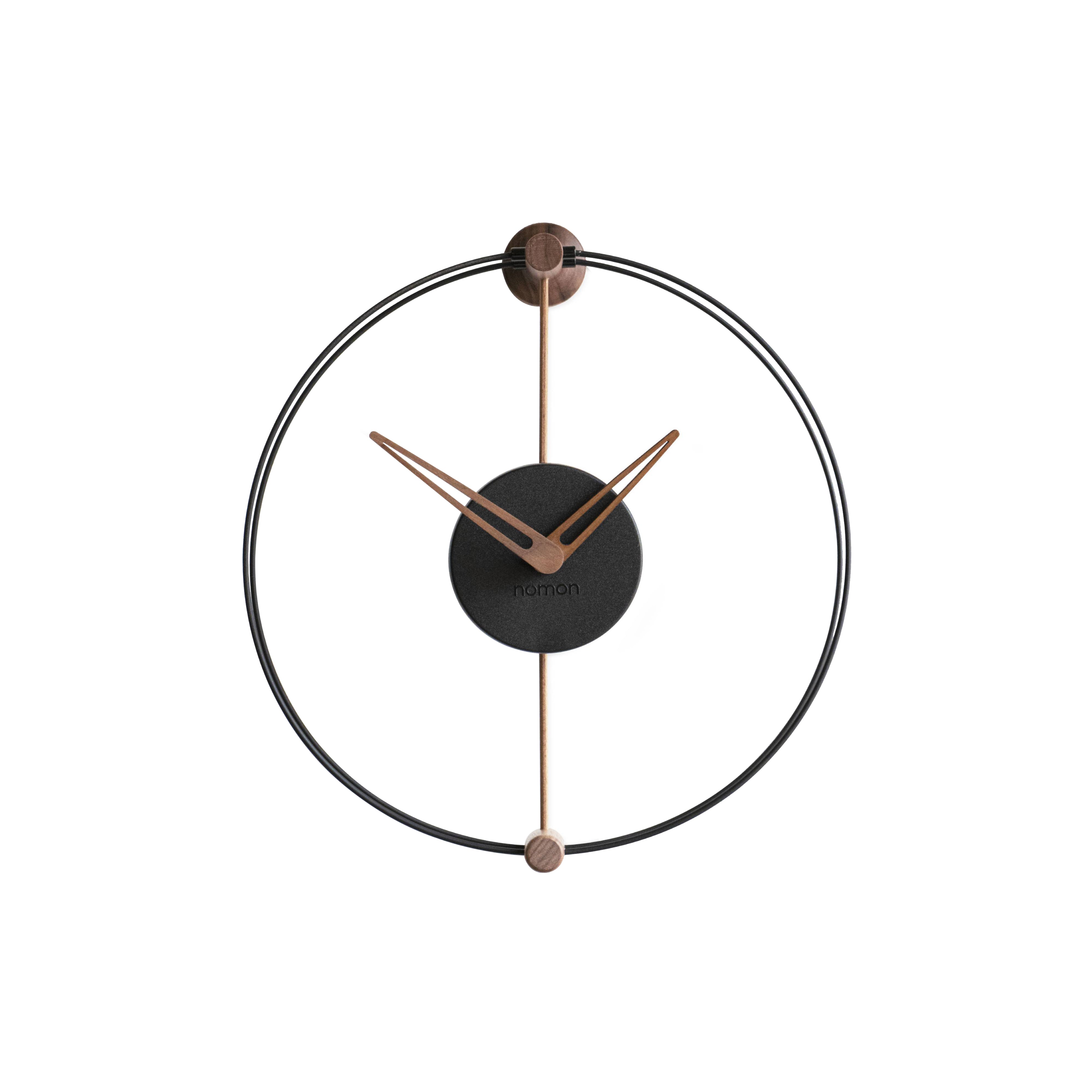 Nano Wall Clock: Walnut + Black