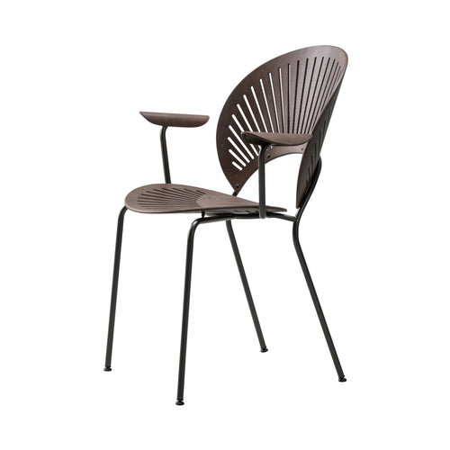 Trinidad Armchair: Smoked Stained Lacquered Oak + Black