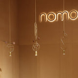 Wooden Dots Suspension Lamp with Stem