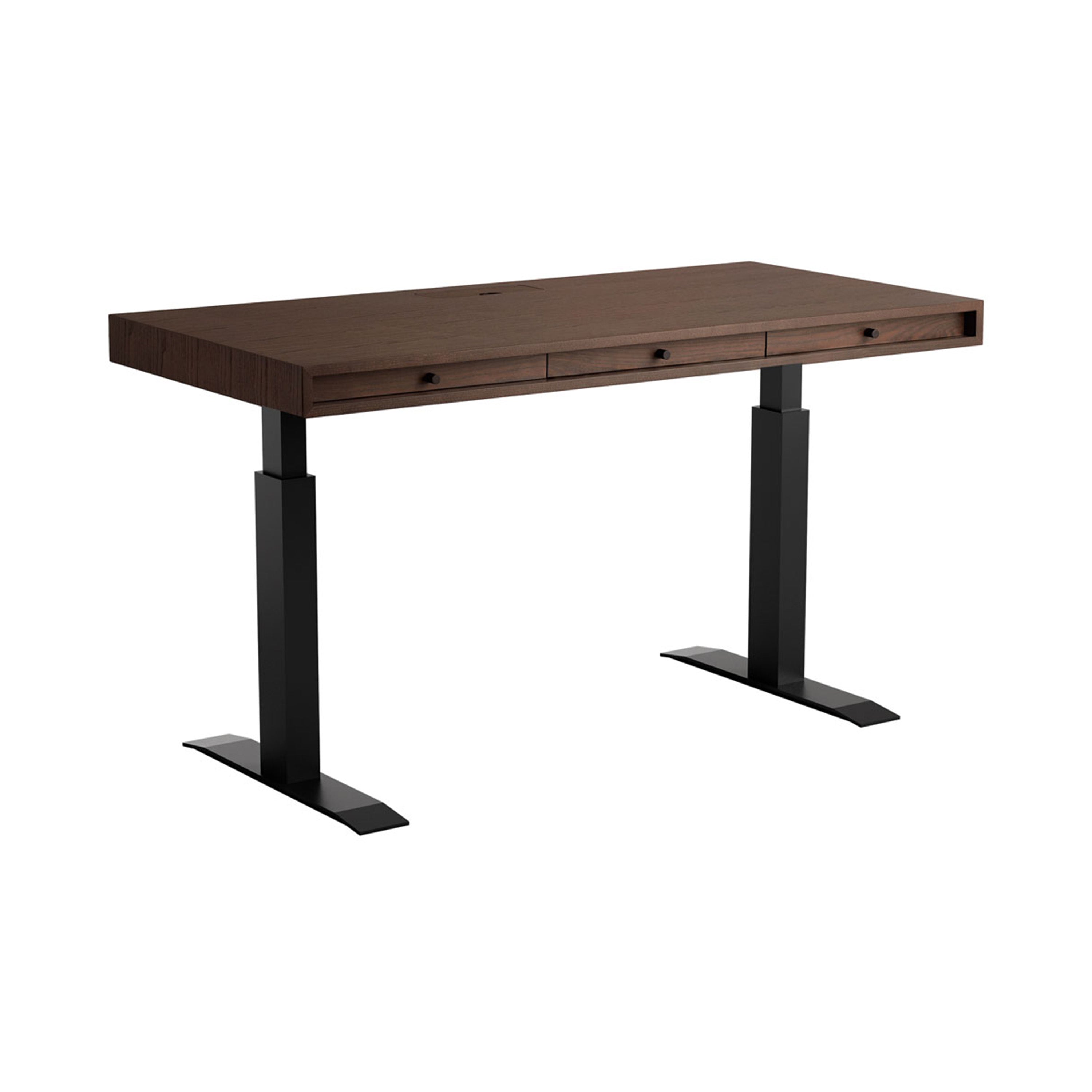 JFK Home Desk: Dark Smoked Ash + Adjustable Legs 