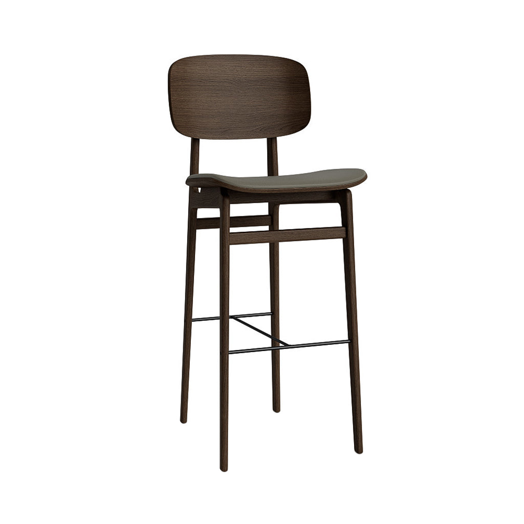 NY11 Bar + Counter Chair: Seat Upholstered + Bar + Dark Smoked Oak