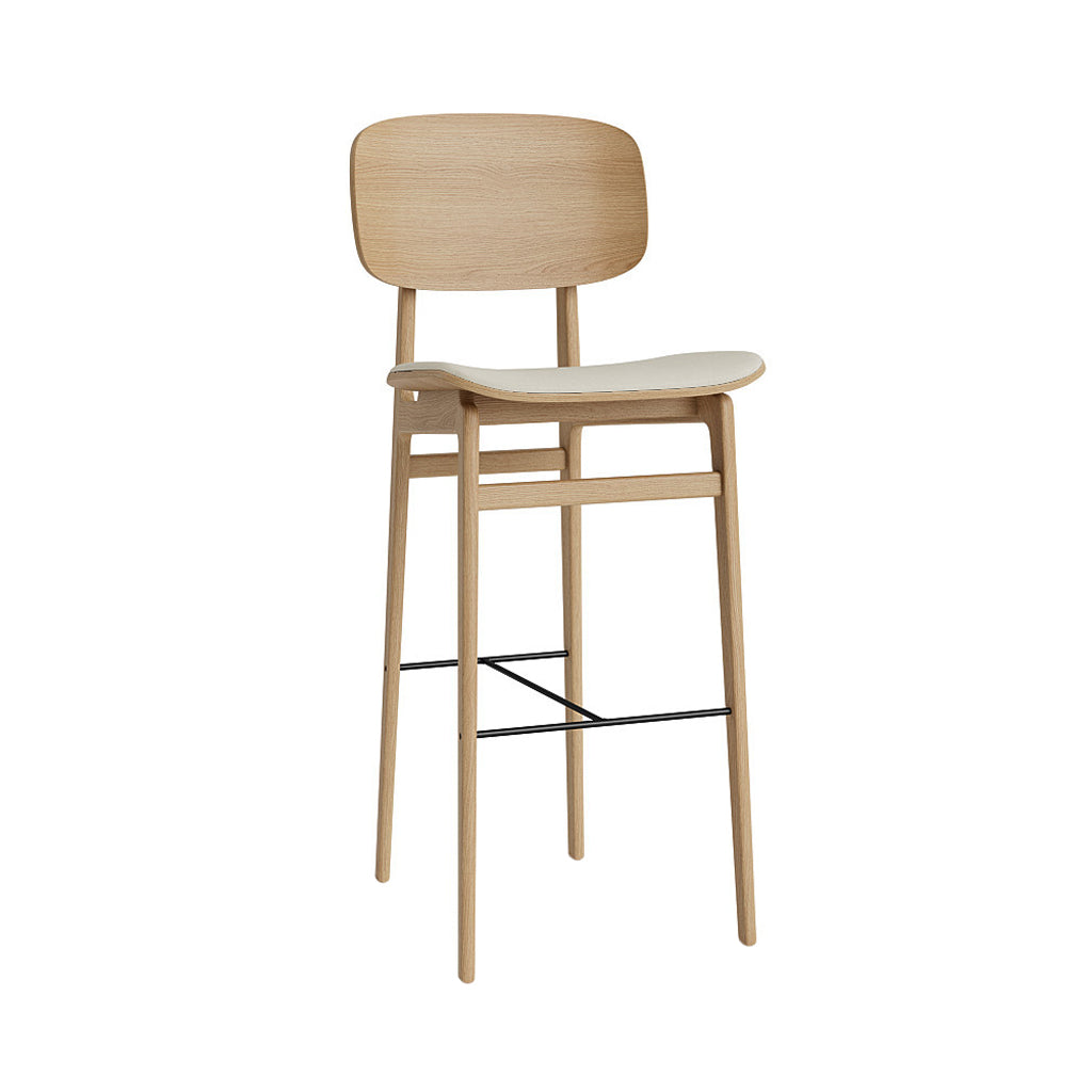 NY11 Bar + Counter Chair: Seat Upholstered + Bar + Natural Oak