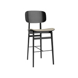 NY11 Bar + Counter Chair: Seat Upholstered + Counter + Black Oak