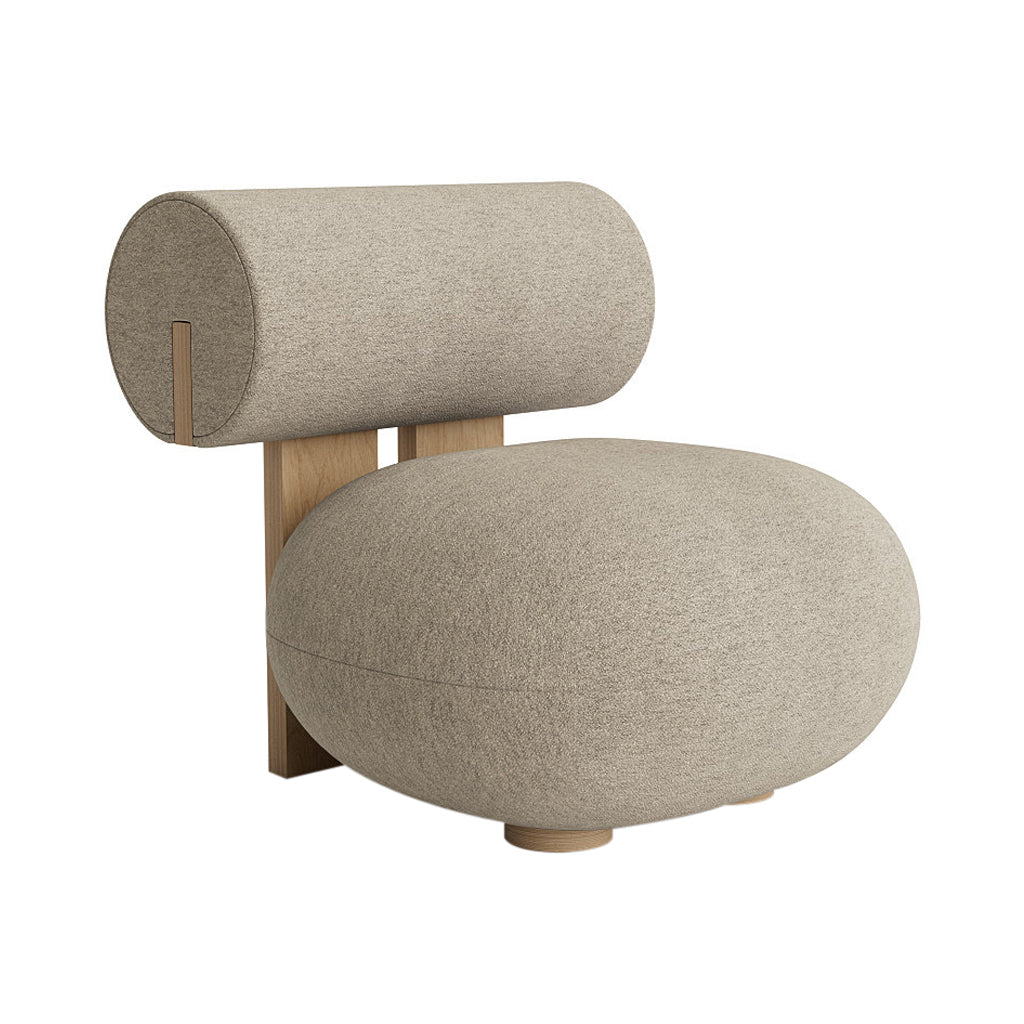 Hippo Lounge Chair: Upholstered + Natural Oak