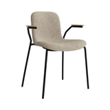 Langue Chair with Armrest: Soft Upholstered + Natural Oak