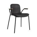 Langue Chair with Armrest: Soft Upholstered + Natural Oak