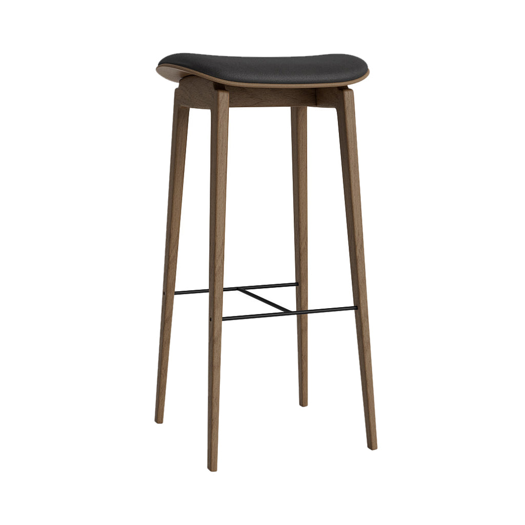 NY11 Bar + Counter Stool: Seat Upholstered + Bar + Light Smoked Oak