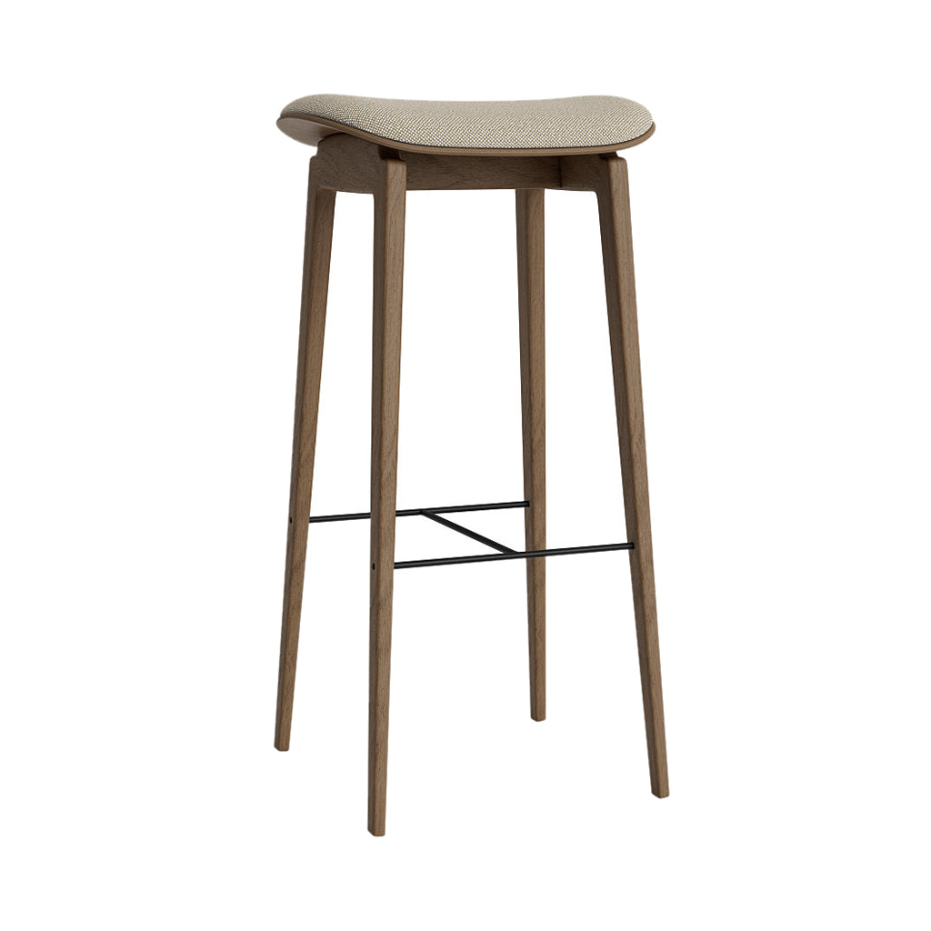 NY11 Bar + Counter Stool: Seat Upholstered + Bar + Light Smoked Oak