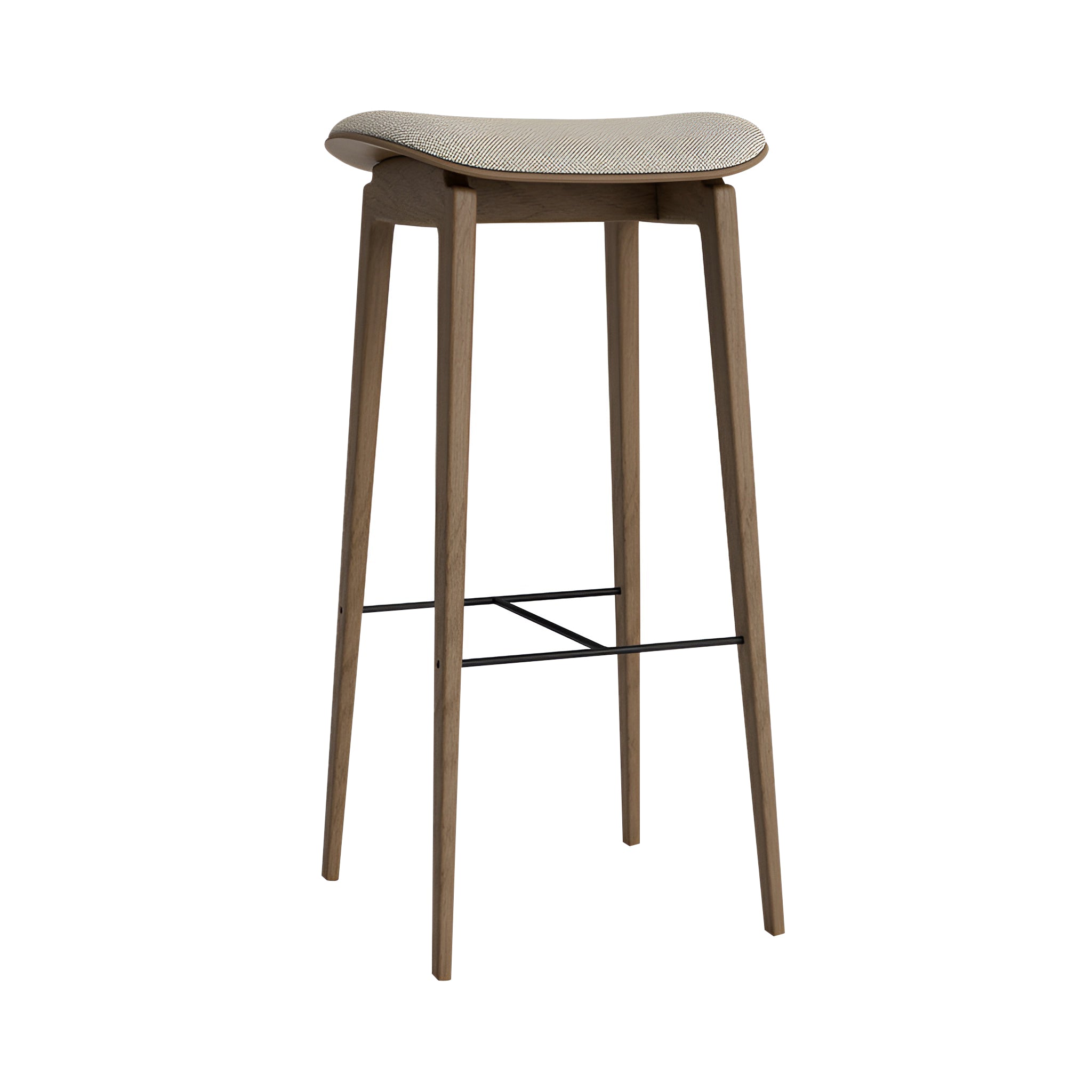 NY11 Bar + Counter Stool: Seat Upholstered + Bar + Light Smoked Oak