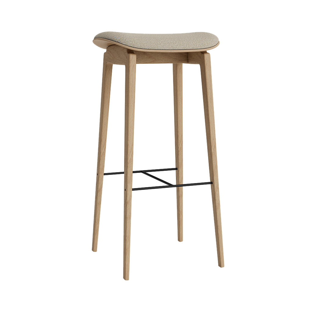 NY11 Bar + Counter Stool: Seat Upholstered + Bar + Natural Oak