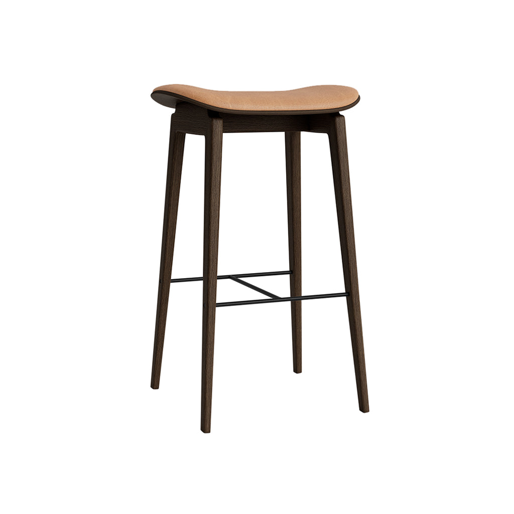 NY11 Bar + Counter Stool: Seat Upholstered + Counter + Dark Smoked Oak