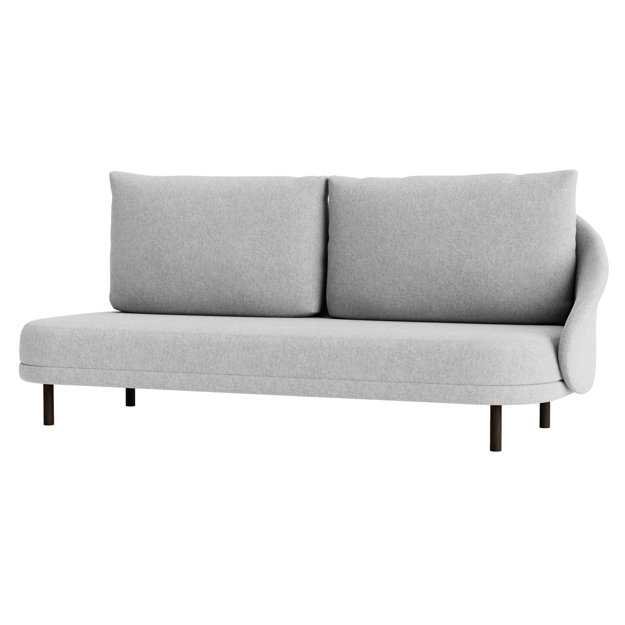 New Wave Open Ended: Upholstered + Left + Dark Smoked Oak