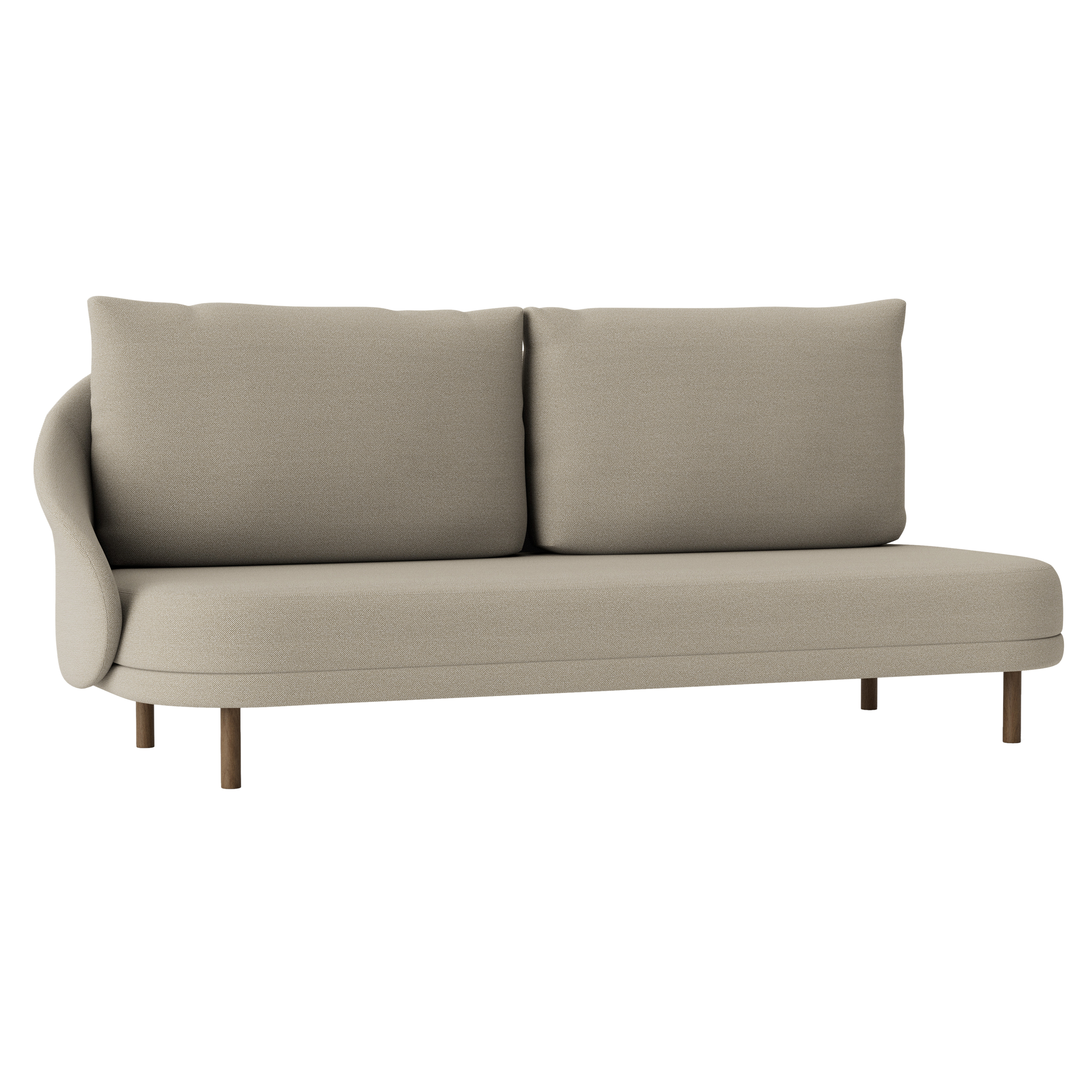 New Wave Open Ended: Upholstered + Right + Light Smoked Oak