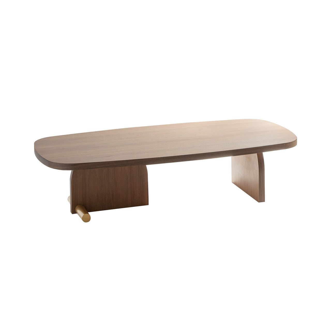 Nova Coffee Table: Small + Walnut + Brass