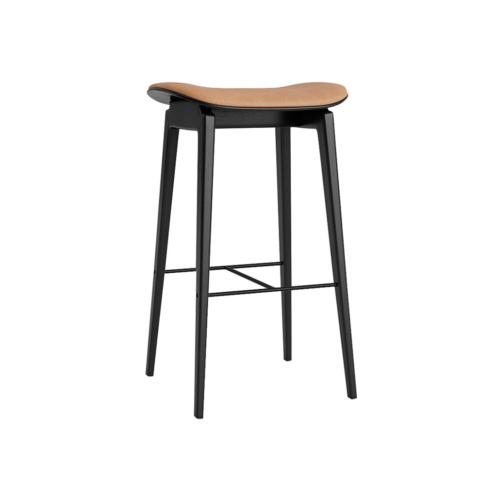 NY11 Bar + Counter Stool: Seat Upholstered + Counter + Black Oak