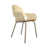 Showtime Nude Chair with Metal Base: Seat Upholstered + Natural Ash + Beige