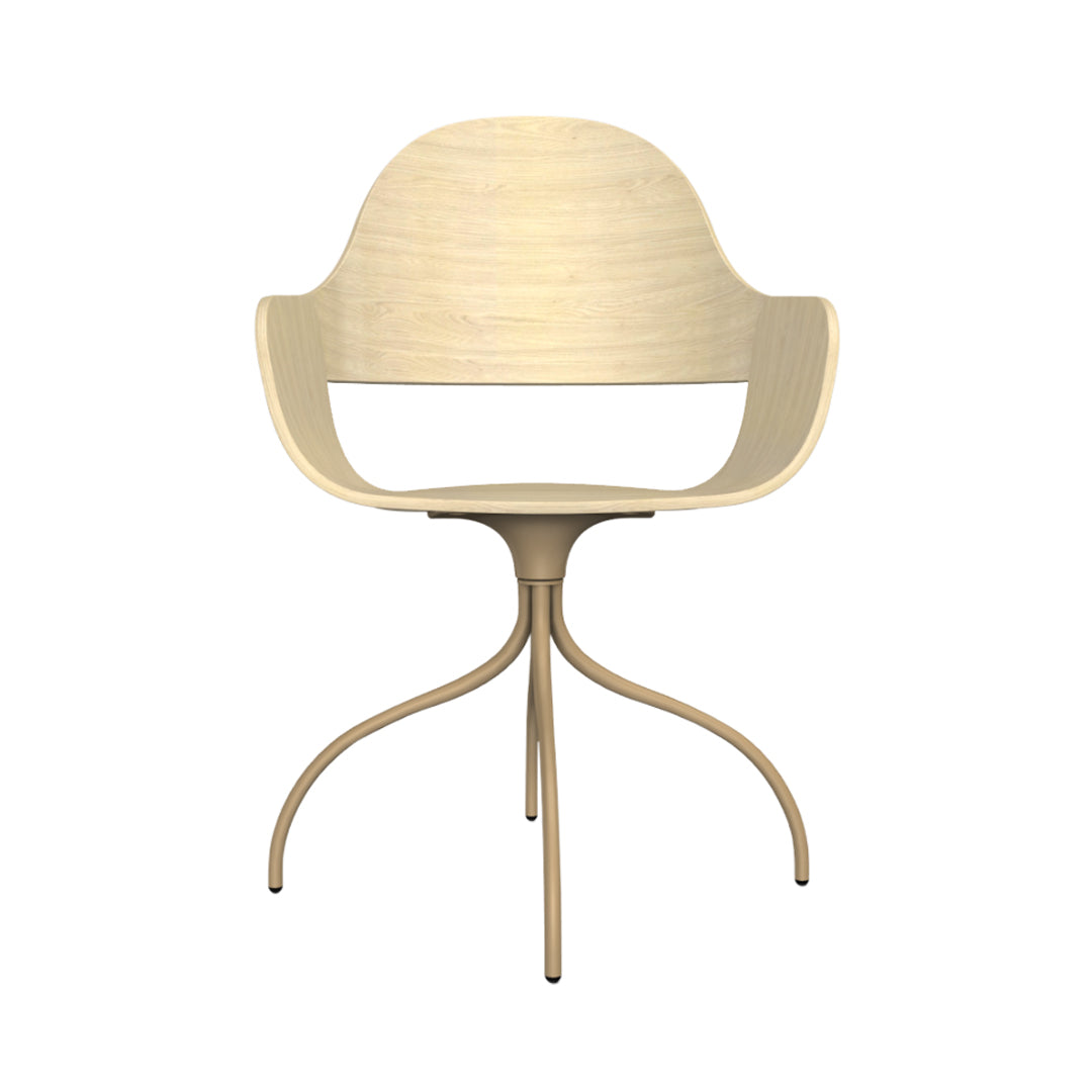 Showtime Nude Chair with Swivel Base: Natural Ash + Beige