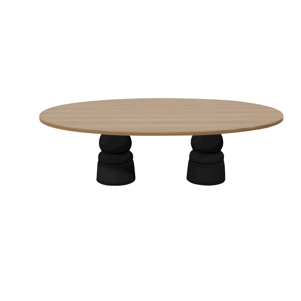 Container Oval Table: Large + New Antiques + Natural Oil + Black