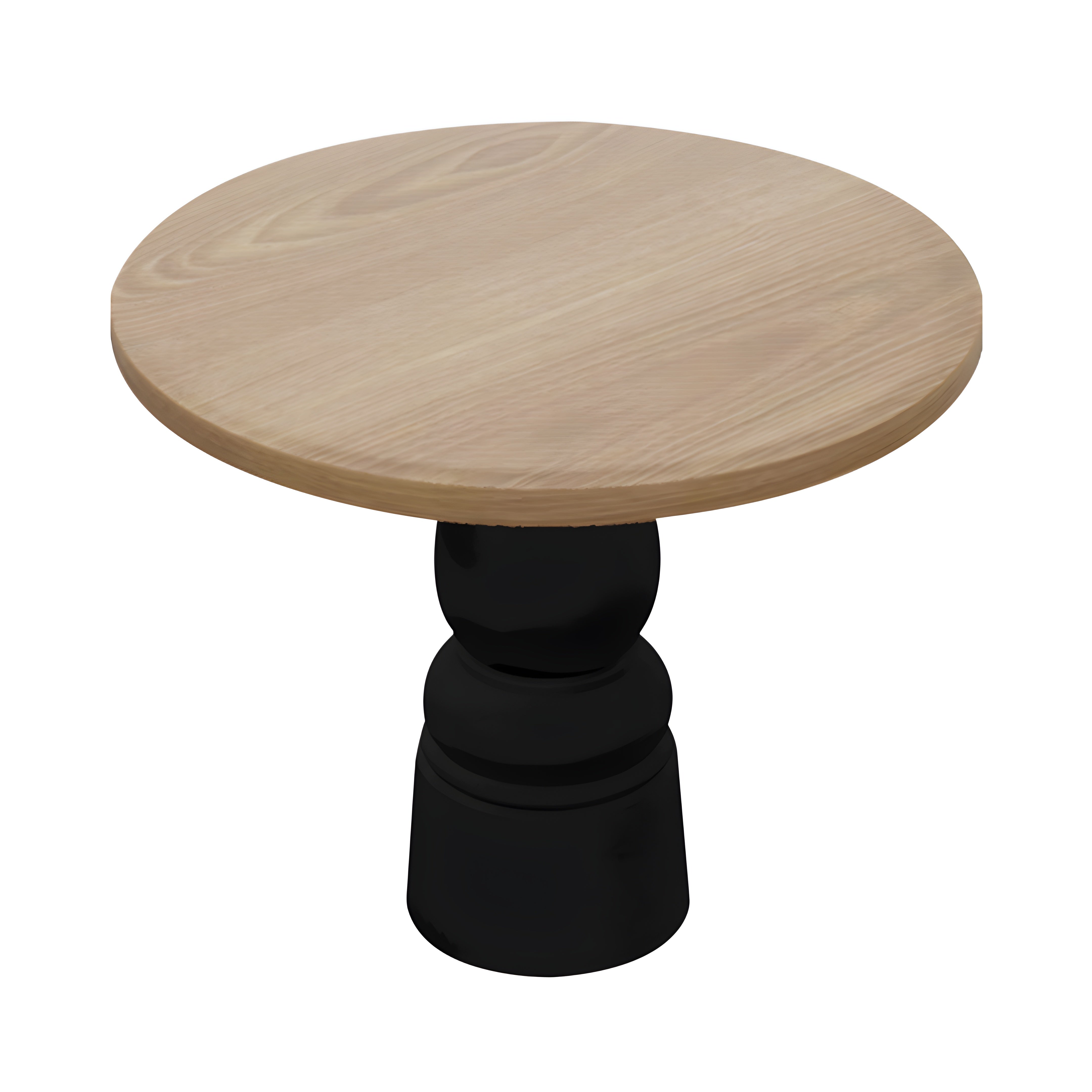 Container Round Table: Small + New Antiques + Natural Oil + Black