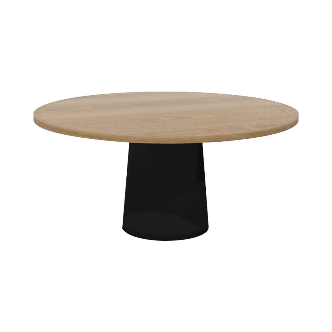 Container Round Table: Extra Large + Cable Feed + Natural Oil + Black
