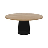 Container Round Table: Extra Large + Cable Feed + Natural Oil + Black