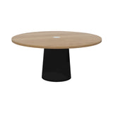 Container Round Table: Extra Large + Cable Feed + Natural Oil with Hole + Black