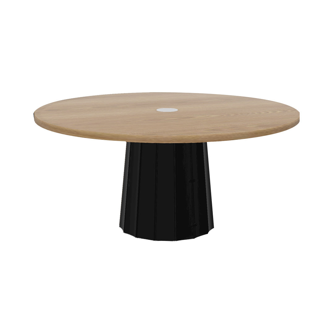 Container Round Table: Extra Large + Bodhi Cover + Natural Oil with Hole + Black