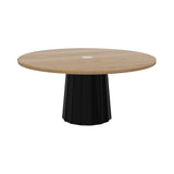 Container Round Table: Extra Large + Bodhi Cover + Natural Oil with Hole + Black