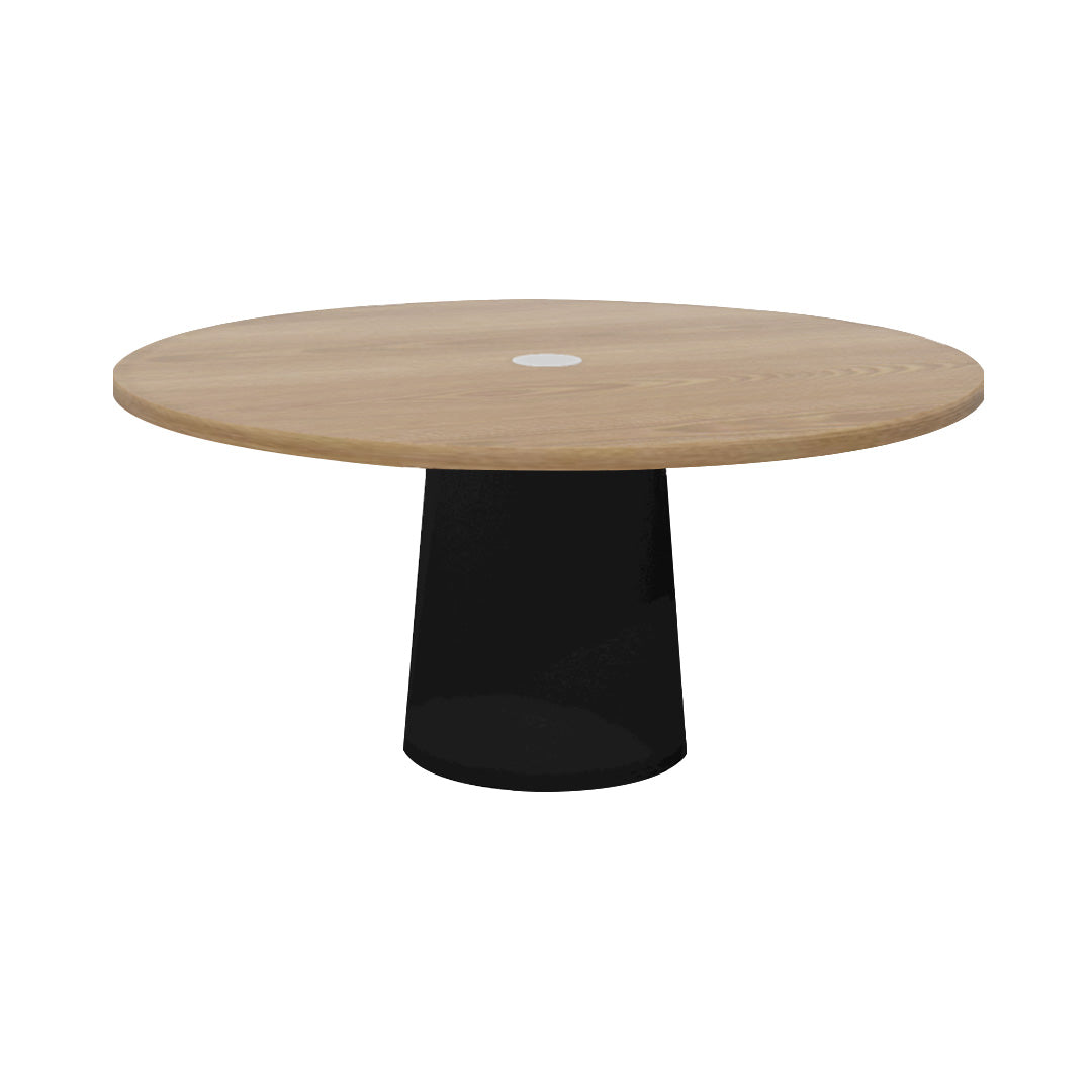 Container Round Table: Extra Large + Natural Oil with Hole + Black