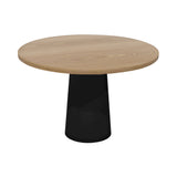 Container Round Table: Medium + Cable Feed + Natural Oil + Black