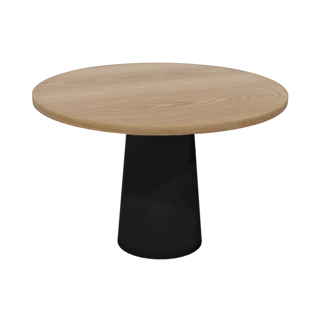 Container Round Table: Medium + Cable Feed + Natural Oil + Black