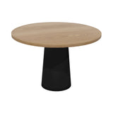 Container Round Table: Medium + Cable Feed + Natural Oil + Black