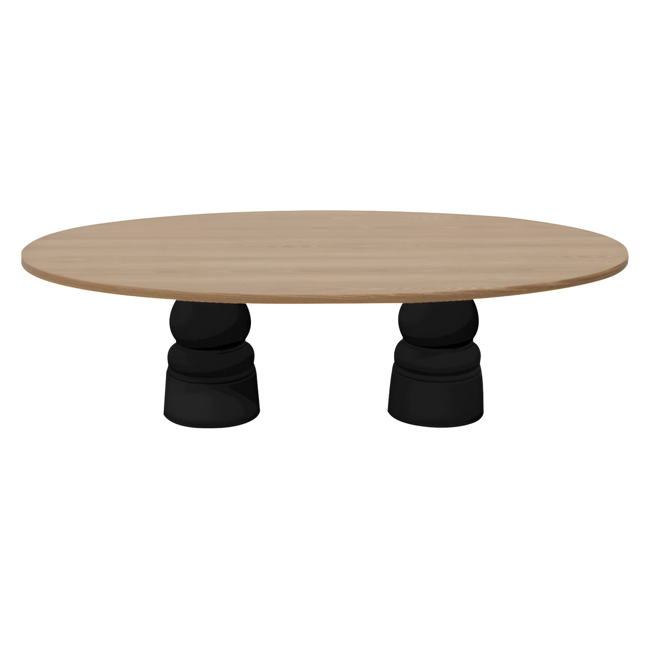 Container Oval Table: Large + New Antiques + Natural Oil + Black