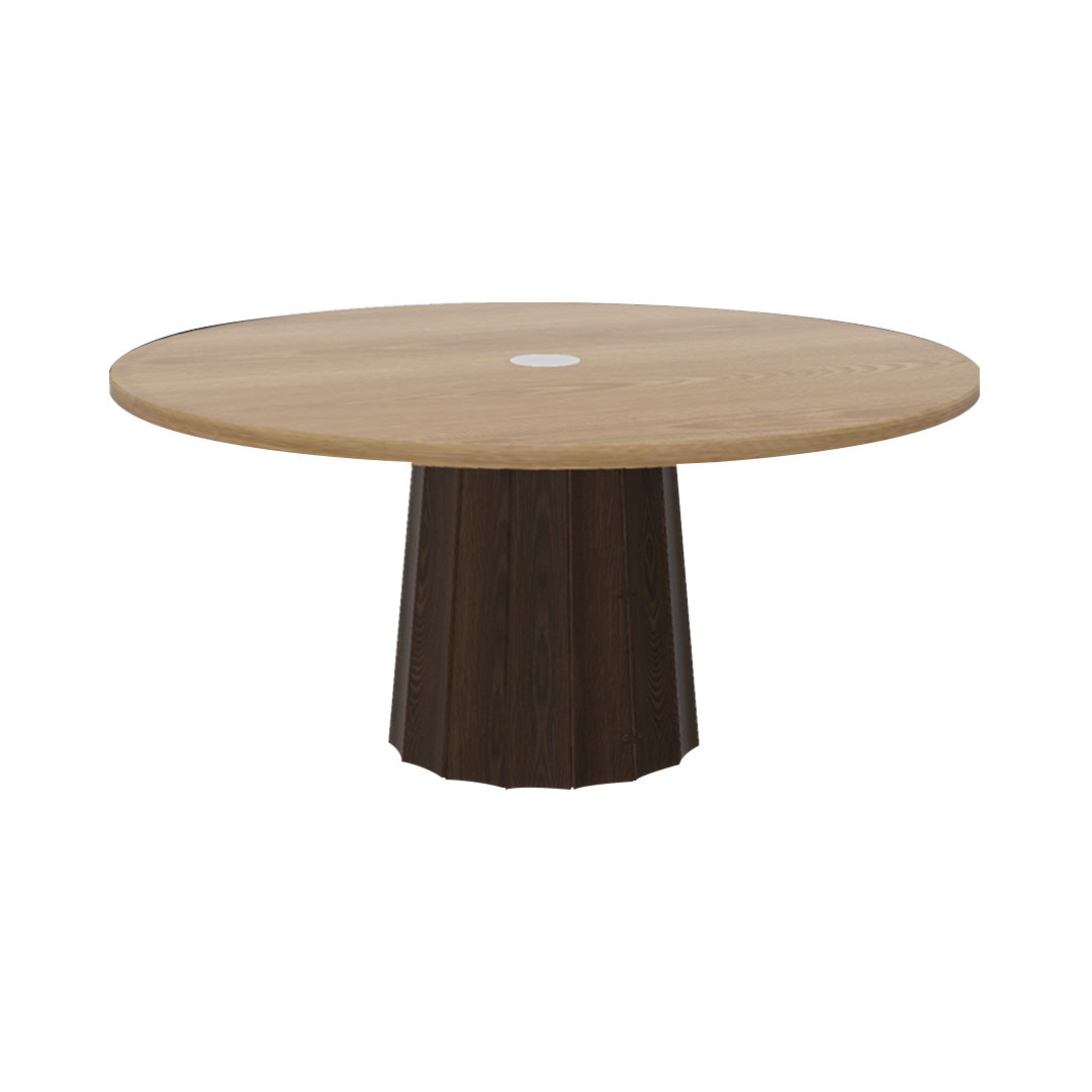 Container Round Table: Extra Large + Bodhi Cover + Natural Oil with Hole + Cinnamon