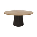 Container Round Table: Extra Large + Bodhi Cover + Natural Oil with Hole + Grey