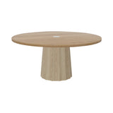 Container Round Table: Extra Large + Bodhi Cover + Natural Oil with Hole + White Wash