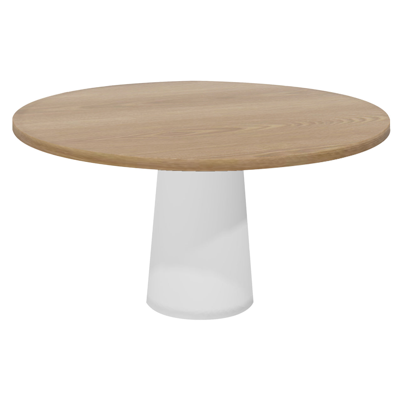 Container Round Table: Large + Cable Feed + Natural Oil + White