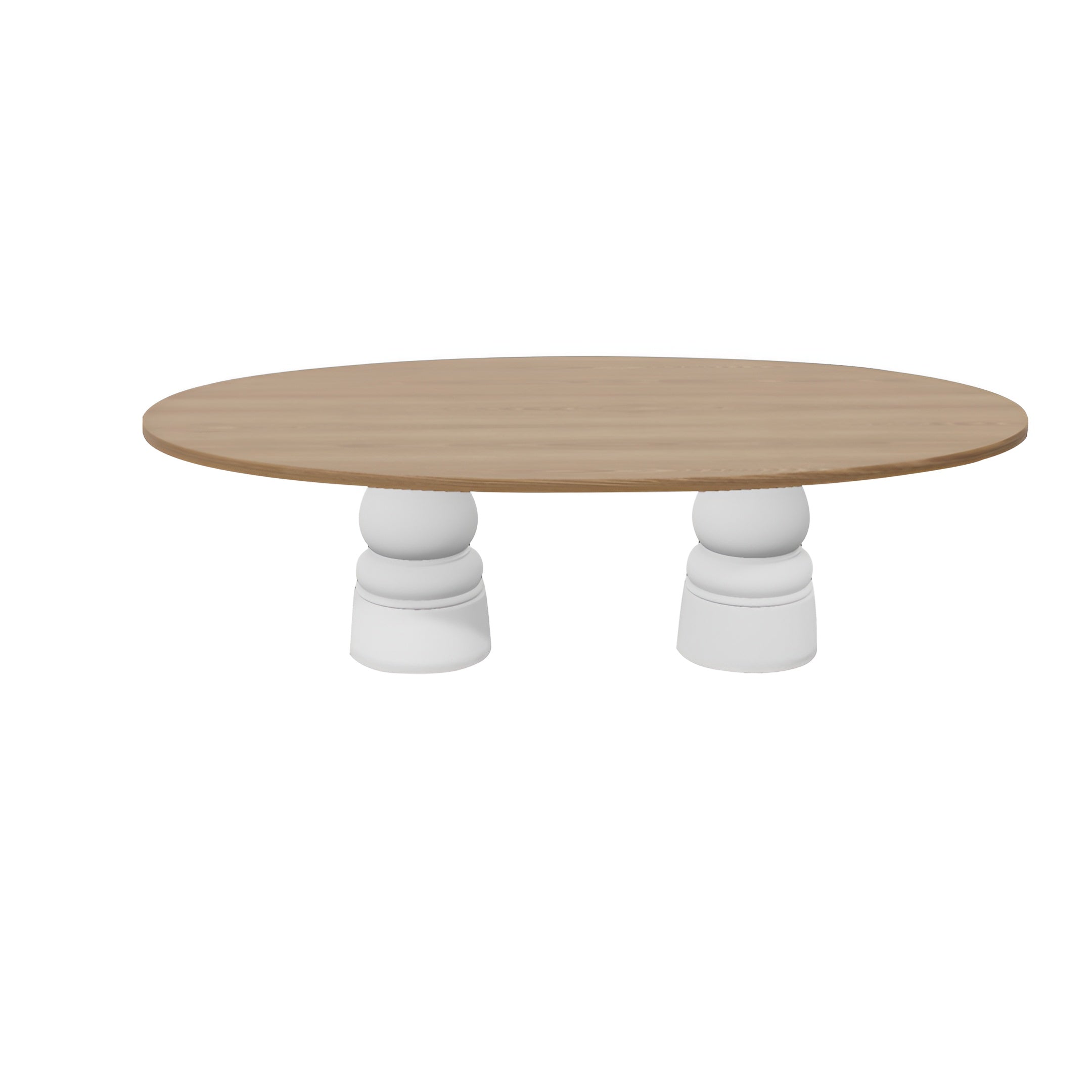 Container Oval Table: Large + New Antiques + Natural Oil + White