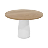 Container Round Table: Medium + Cable Feed + Natural Oil + White