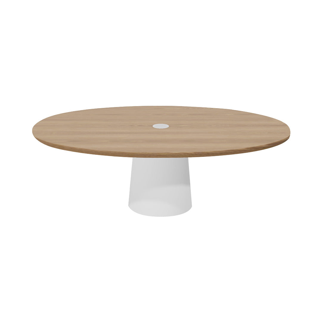 Container Oval Table: Small + Natural Oil with Hole + White