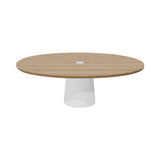 Container Oval Table: Small + Natural Oil with Hole + White