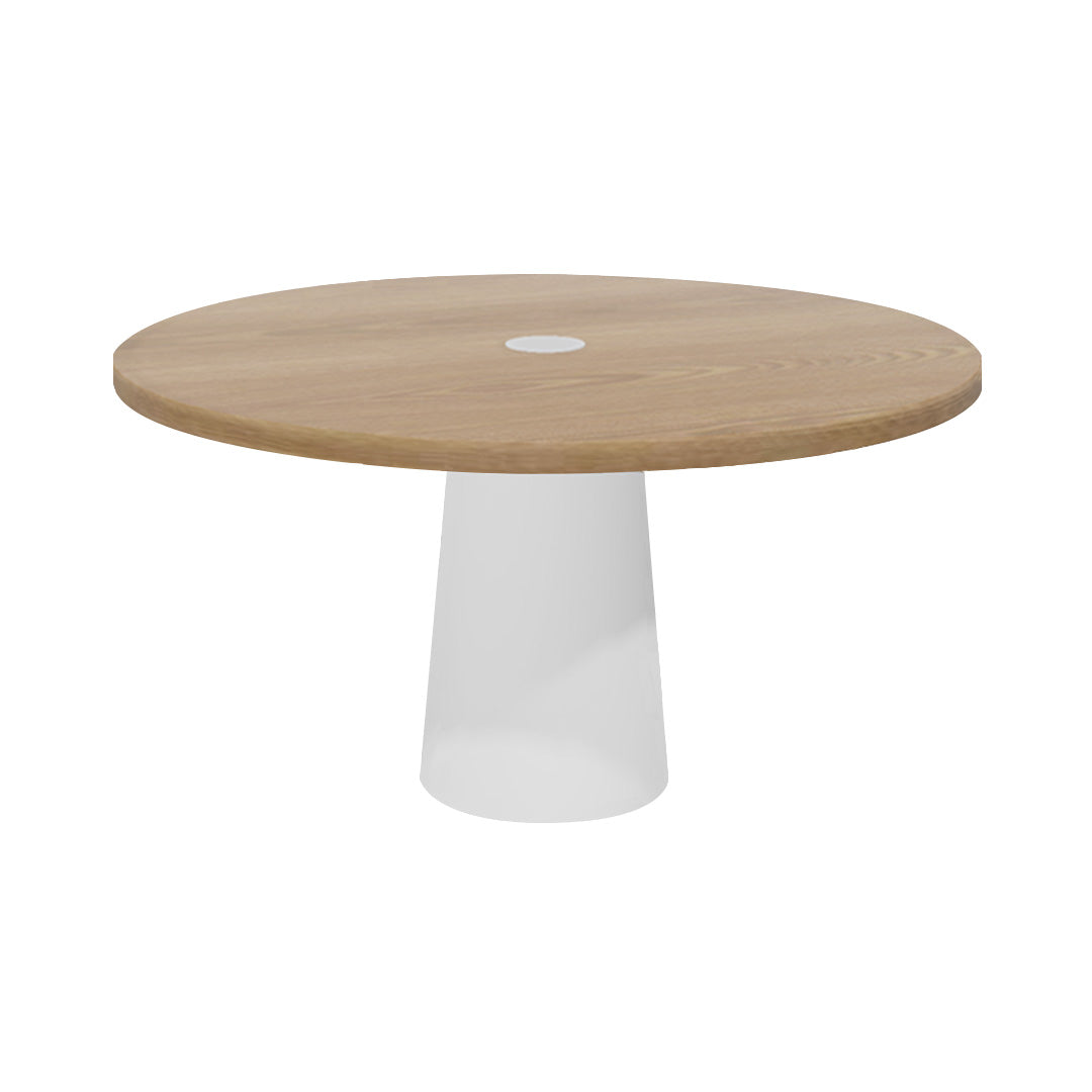 Container Round Table: Large + Natural Oil with Hole + White