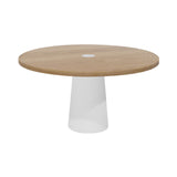 Container Round Table: Large + Natural Oil with Hole + White