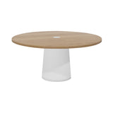 Container Round Table: Extra Large + Natural Oil with Hole + White